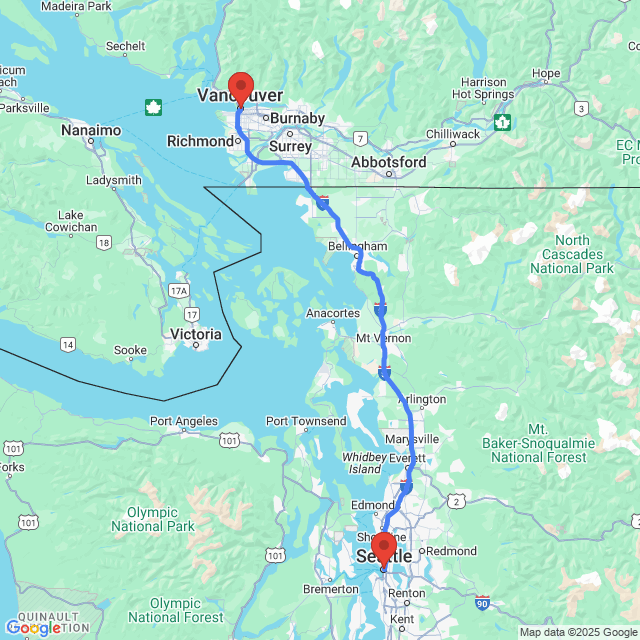 Trip between Vancouver and Seattle