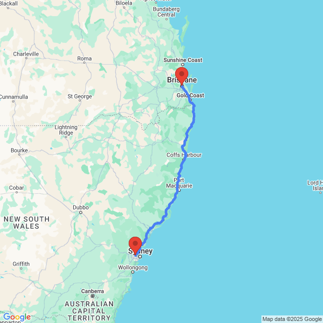 Trip between Brisbane and Parramatta