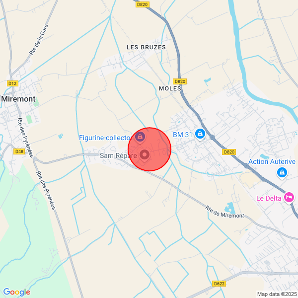 map of departure location