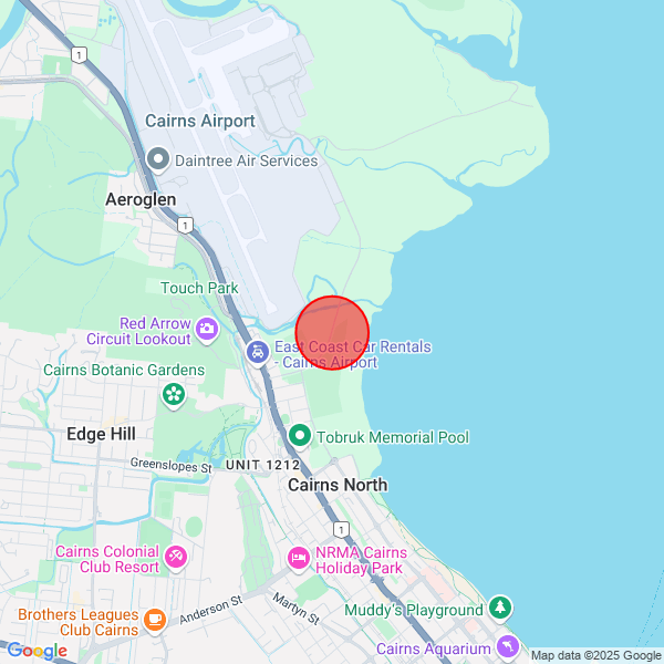 Map of pickup location at Cairns