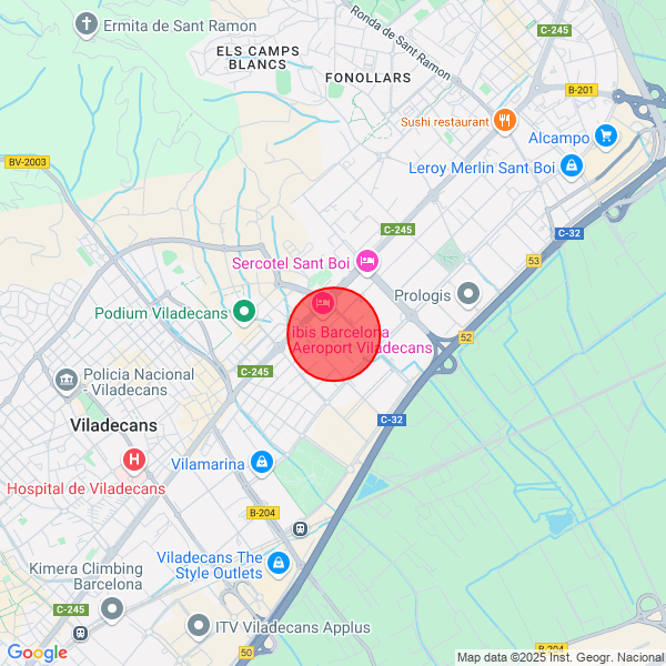 map of departure location