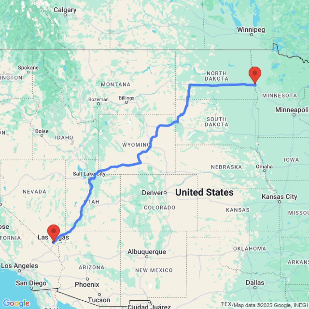 Trip between Las Vegas and Fargo