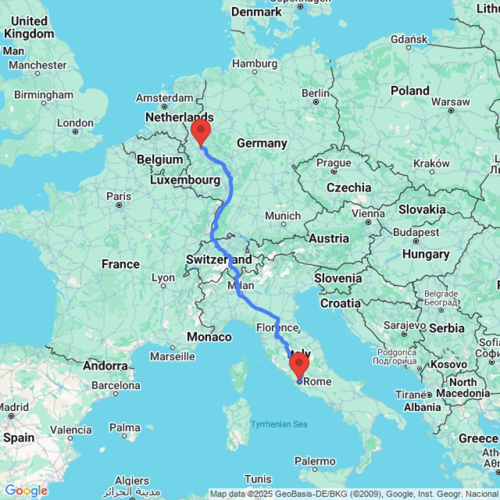 Trip between Rome and Cologne