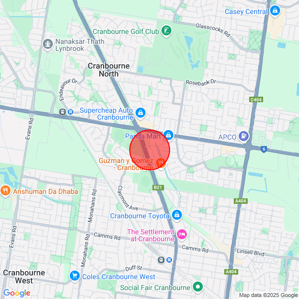 map of delivery location