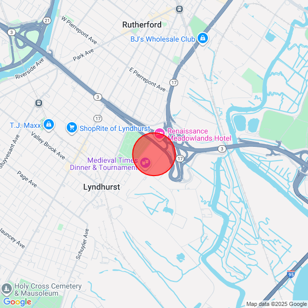 Map of pickup location at New York / New Jersey