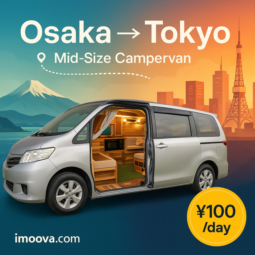 Mid-Size Campervan available for relocation from Osaka to Tokyo