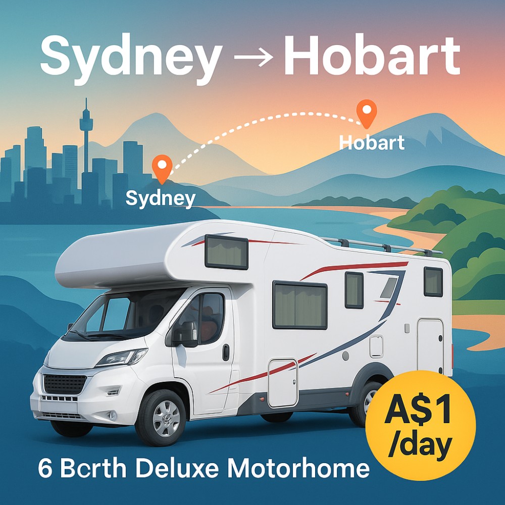 6 Berth Deluxe Motorhome available for relocation from Sydney to Hobart