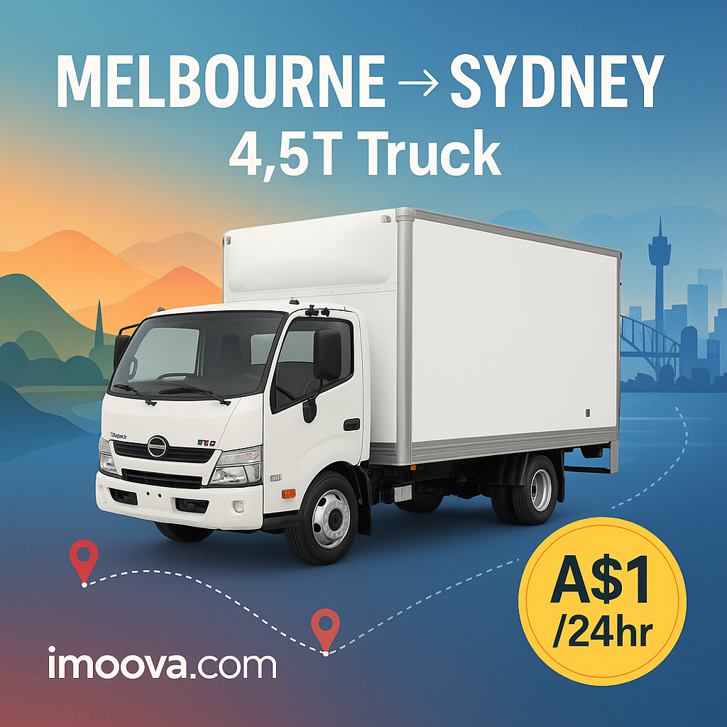 4.5T Truck available for relocation from Melbourne to Sydney