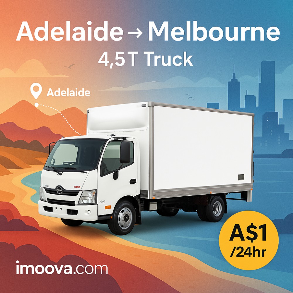 4.5T Truck available for relocation from Adelaide to Melbourne