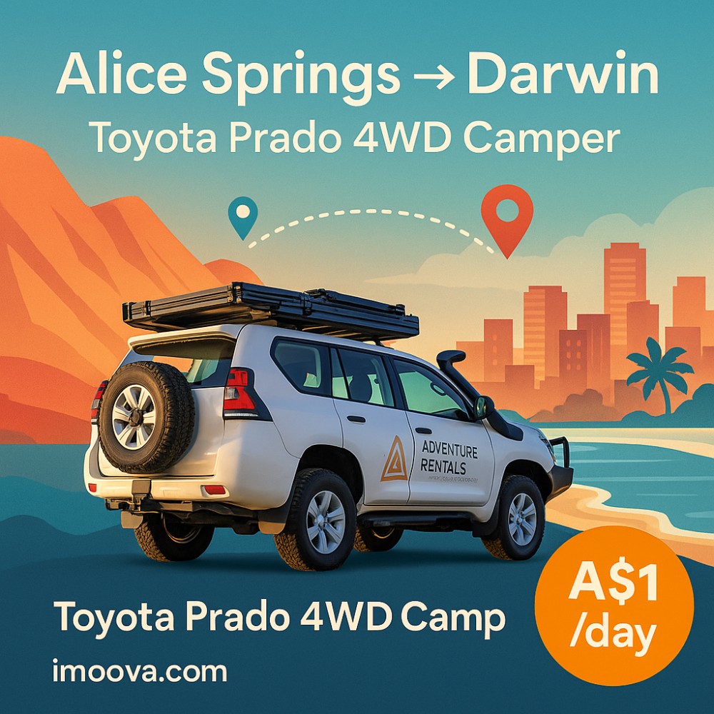 Toyota Prado 4WD Camper available for relocation from Alice Springs to Darwin