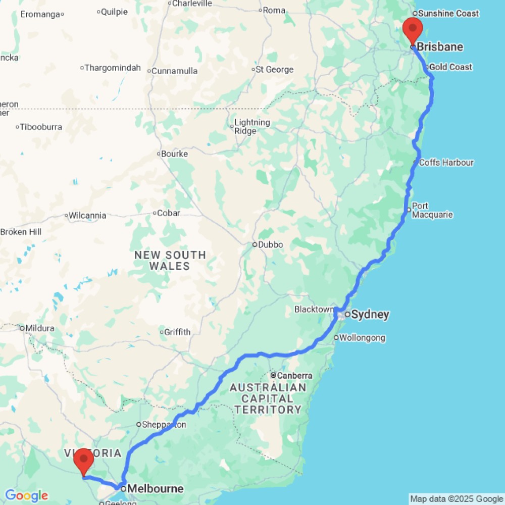 Trip between Brisbane and Ballarat