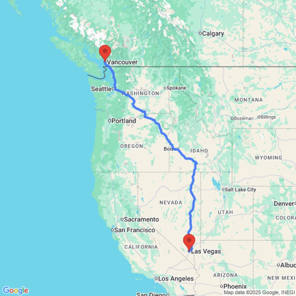 Trip between Las Vegas and Vancouver