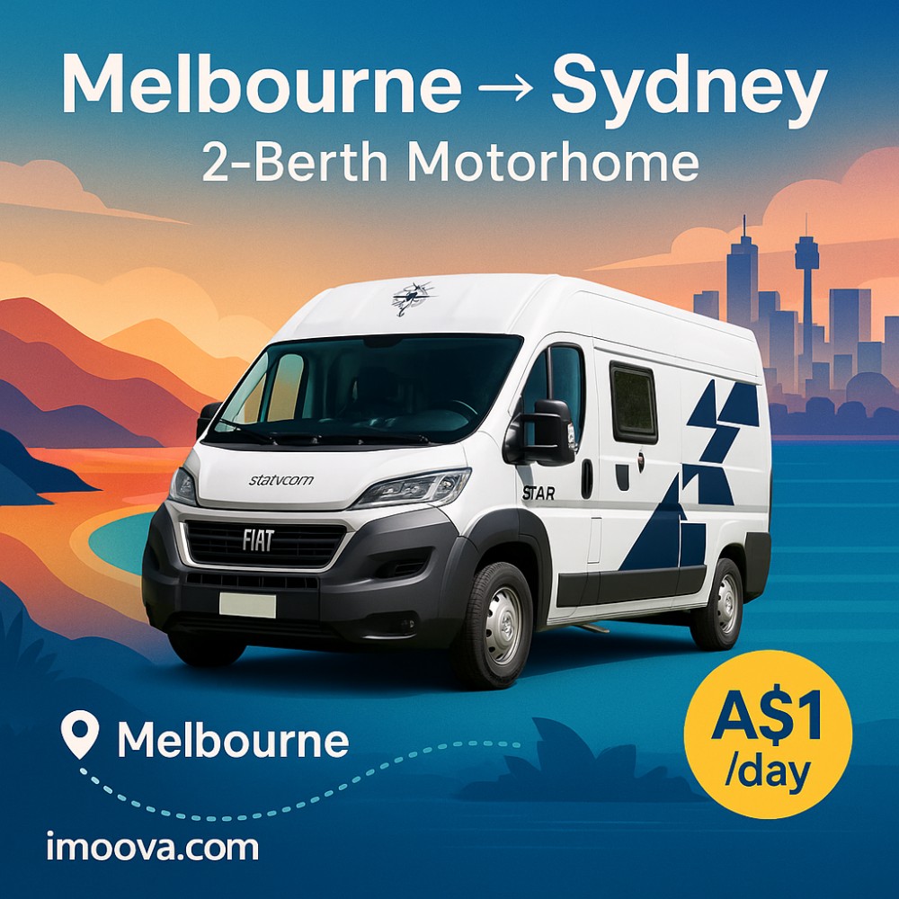 2-Berth Motorhome available for relocation from Melbourne to Sydney