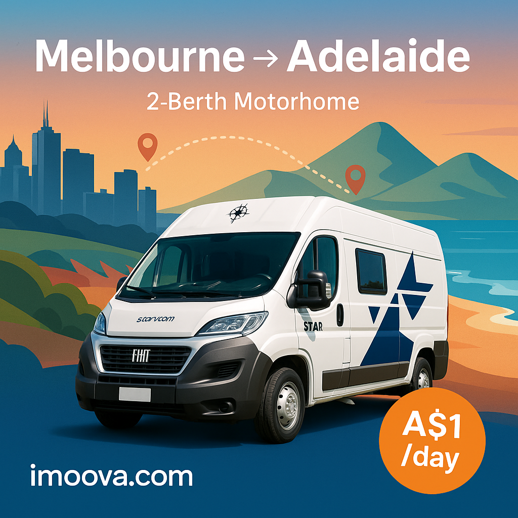 2-Berth Motorhome available for relocation from Melbourne to Adelaide