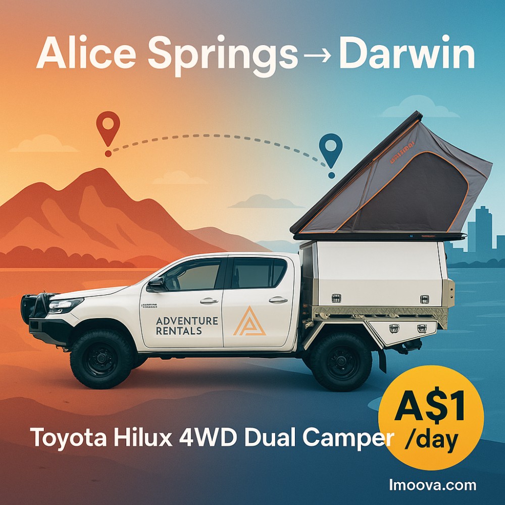 Toyota Hilux 4WD Dual Camper available for relocation from Alice Springs to Darwin