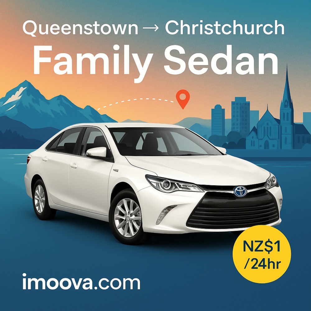 Family Sedan available for relocation from Queenstown to Christchurch