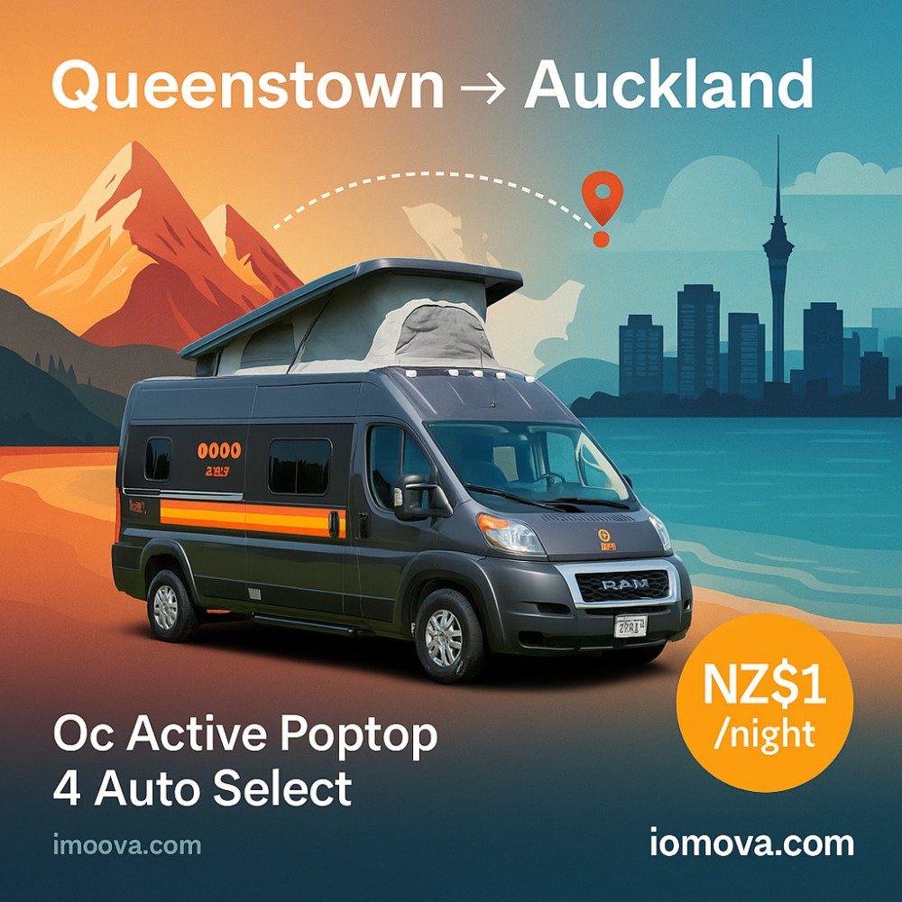 Oc Active Poptop 4 Auto Select available for relocation from Queenstown to Auckland