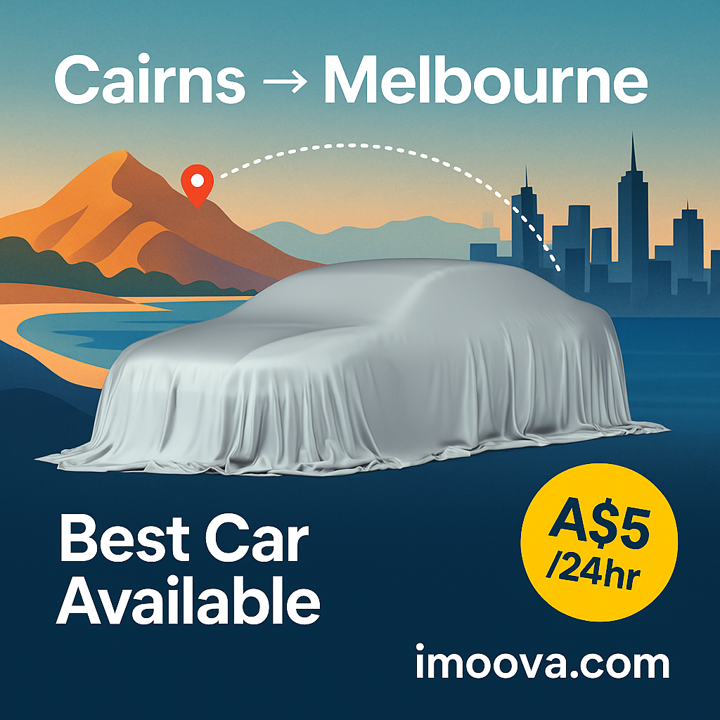 Best Car Available available for relocation from Cairns to Melbourne