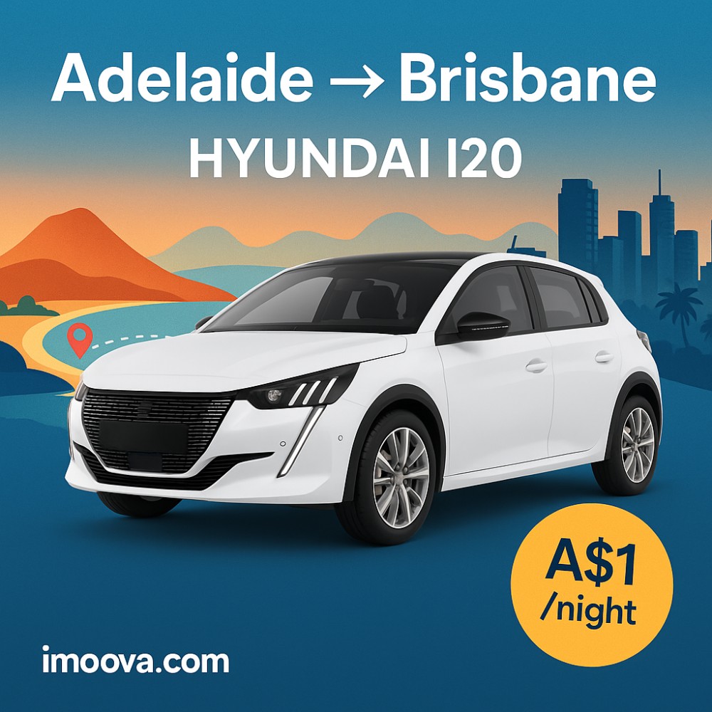 HYUNDAI I20 available for relocation from Adelaide to Brisbane