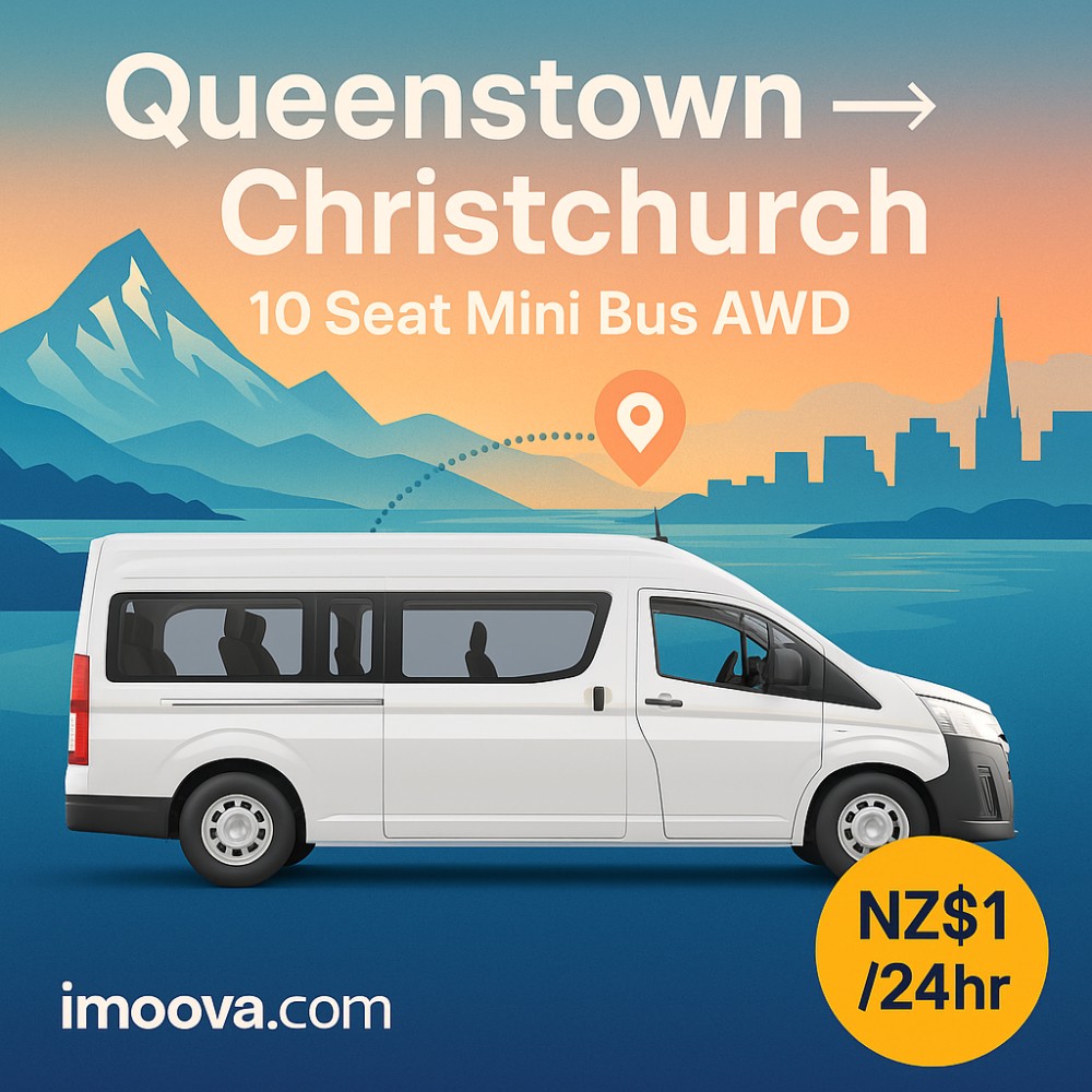 10 Seat Mini Bus AWD available for relocation from Queenstown to Christchurch