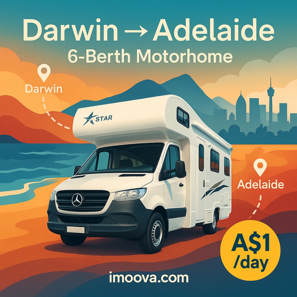 6-Berth Motorhome available for relocation from Darwin to Adelaide