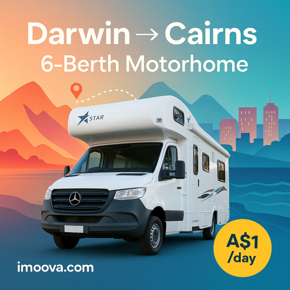 6-Berth Motorhome available for relocation from Darwin to Cairns