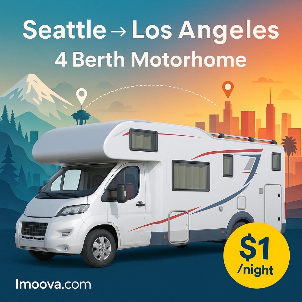 4 Berth Motorhome available for relocation from Seattle to Los Angeles