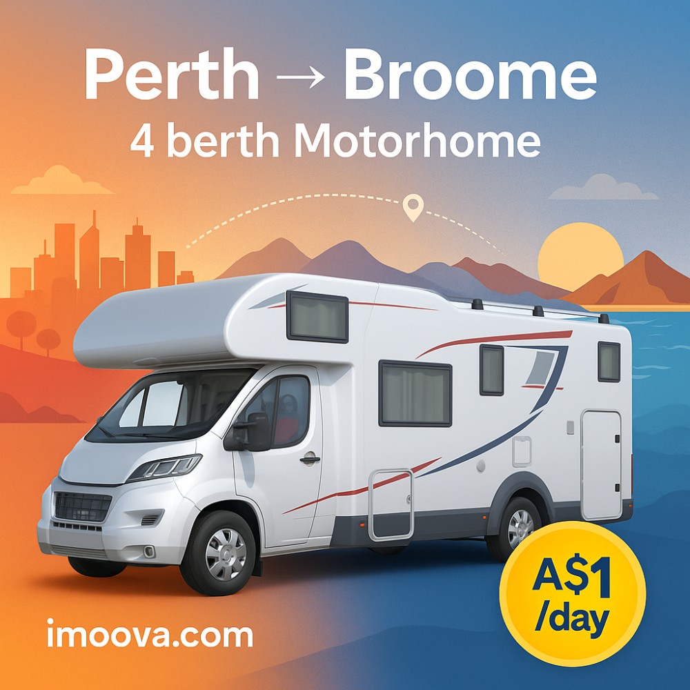 4 berth Motorhome available for relocation from Perth to Broome
