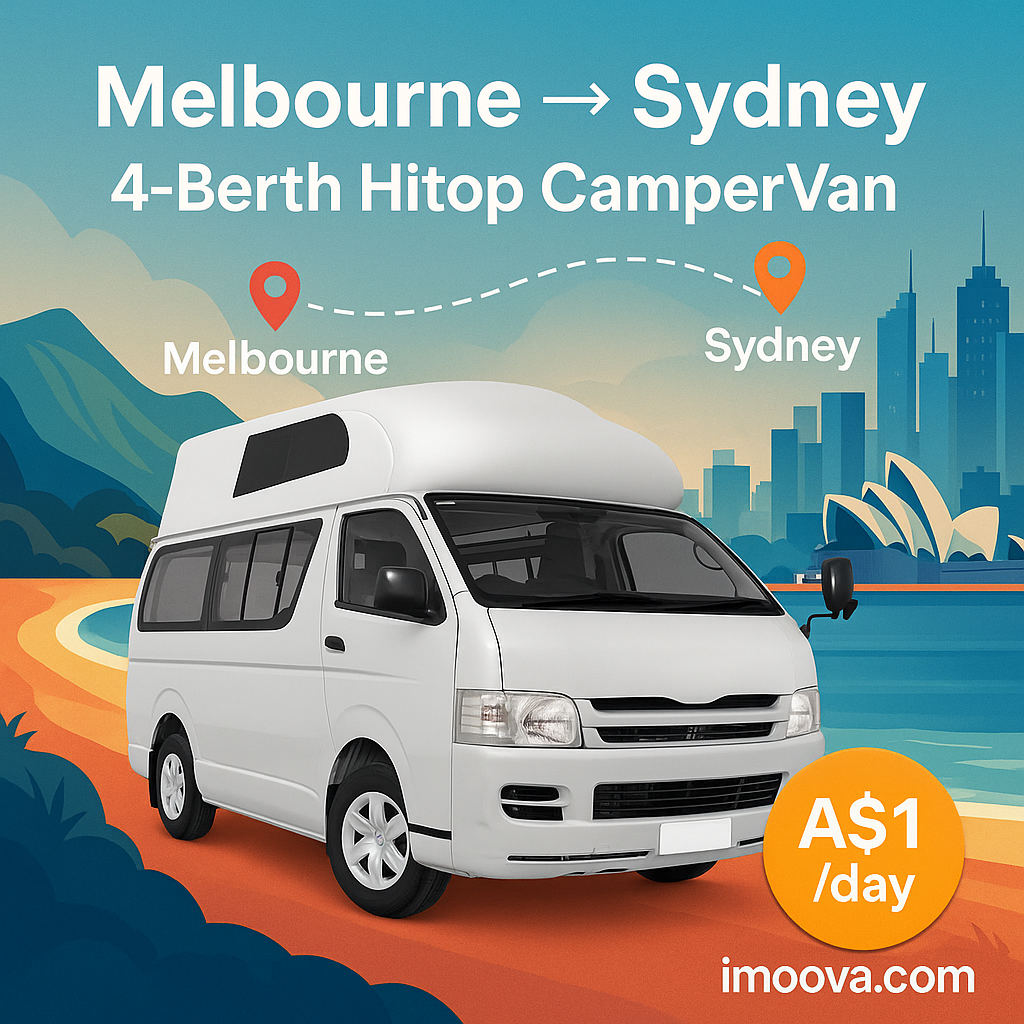4-Berth Hitop CamperVan available for relocation from Melbourne to Sydney