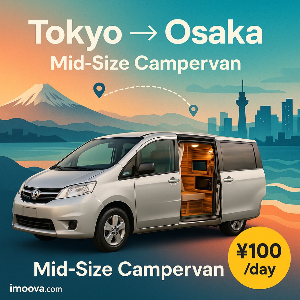 Mid-Size Campervan available for relocation from Tokyo to Osaka