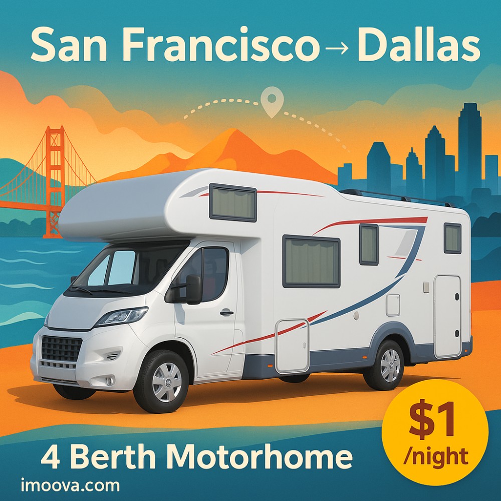 4 Berth Motorhome available for relocation from San Francisco to Dallas
