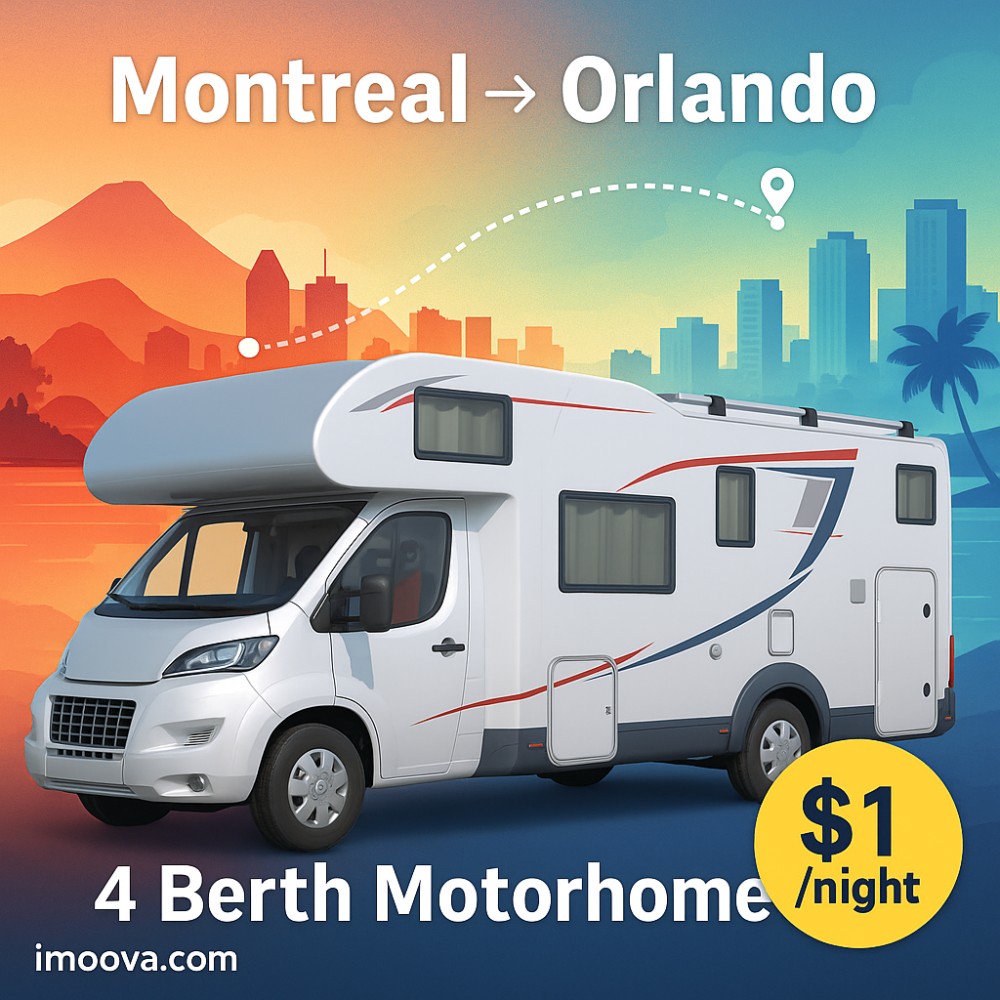 4 Berth Motorhome available for relocation from Montreal to Orlando
