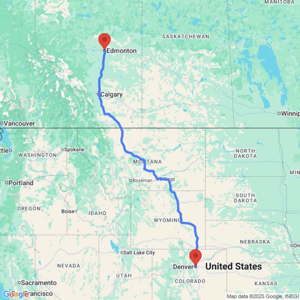 Trip between Edmonton and Denver
