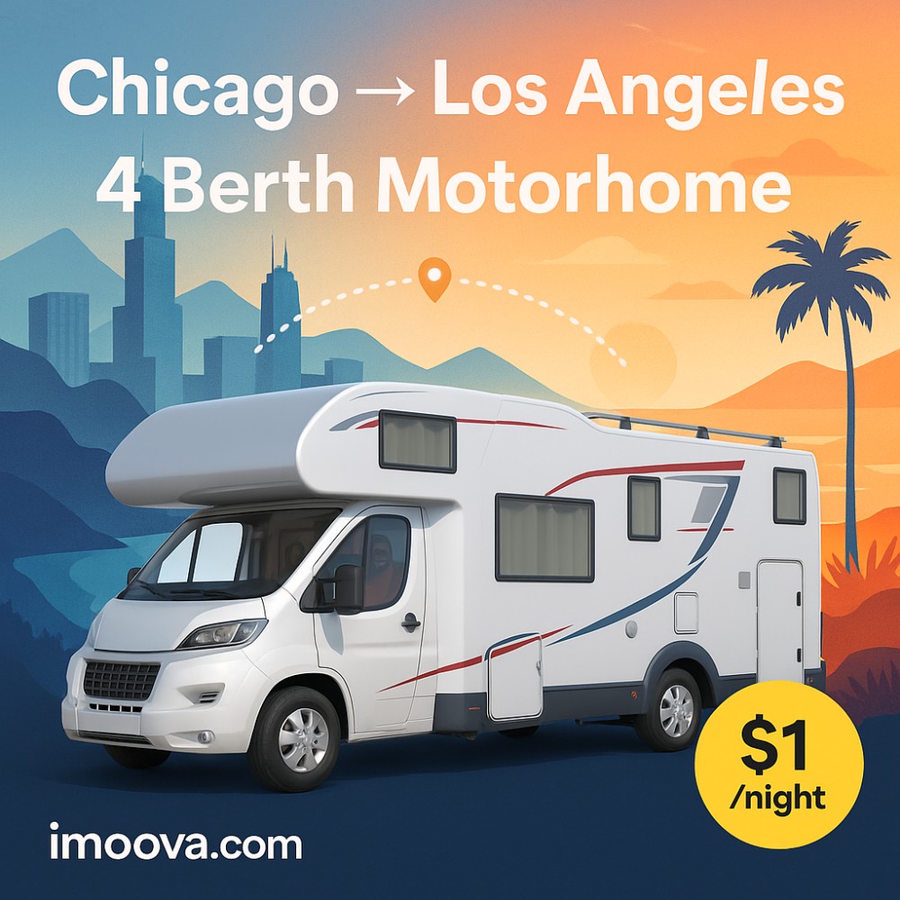 4 Berth Motorhome available for relocation from Chicago to Los Angeles