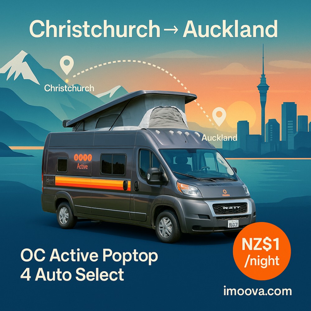 Oc Active Poptop 4 Auto Select available for relocation from Christchurch to Auckland