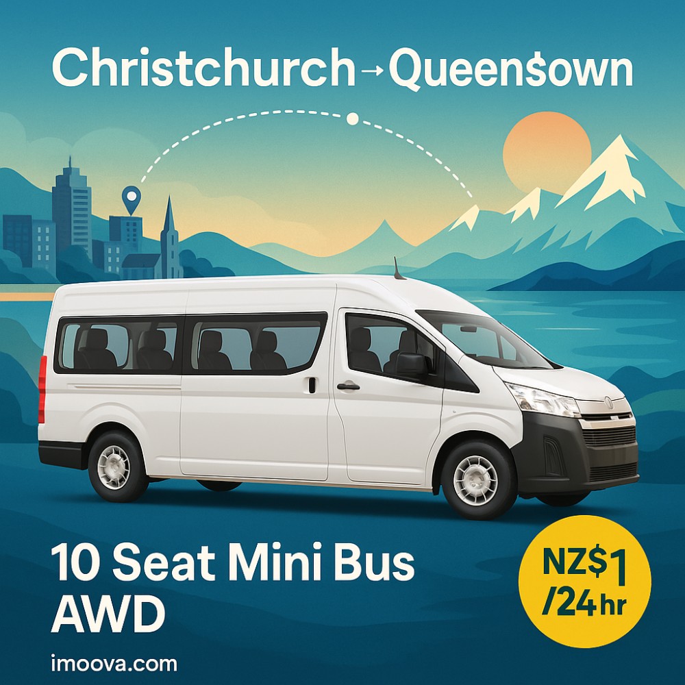 10 Seat Mini Bus AWD available for relocation from Christchurch to Queenstown