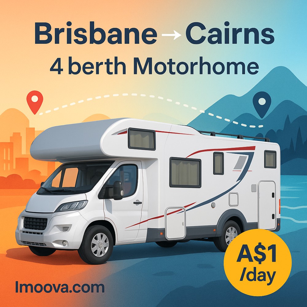 4 berth Motorhome available for relocation from Brisbane to Cairns