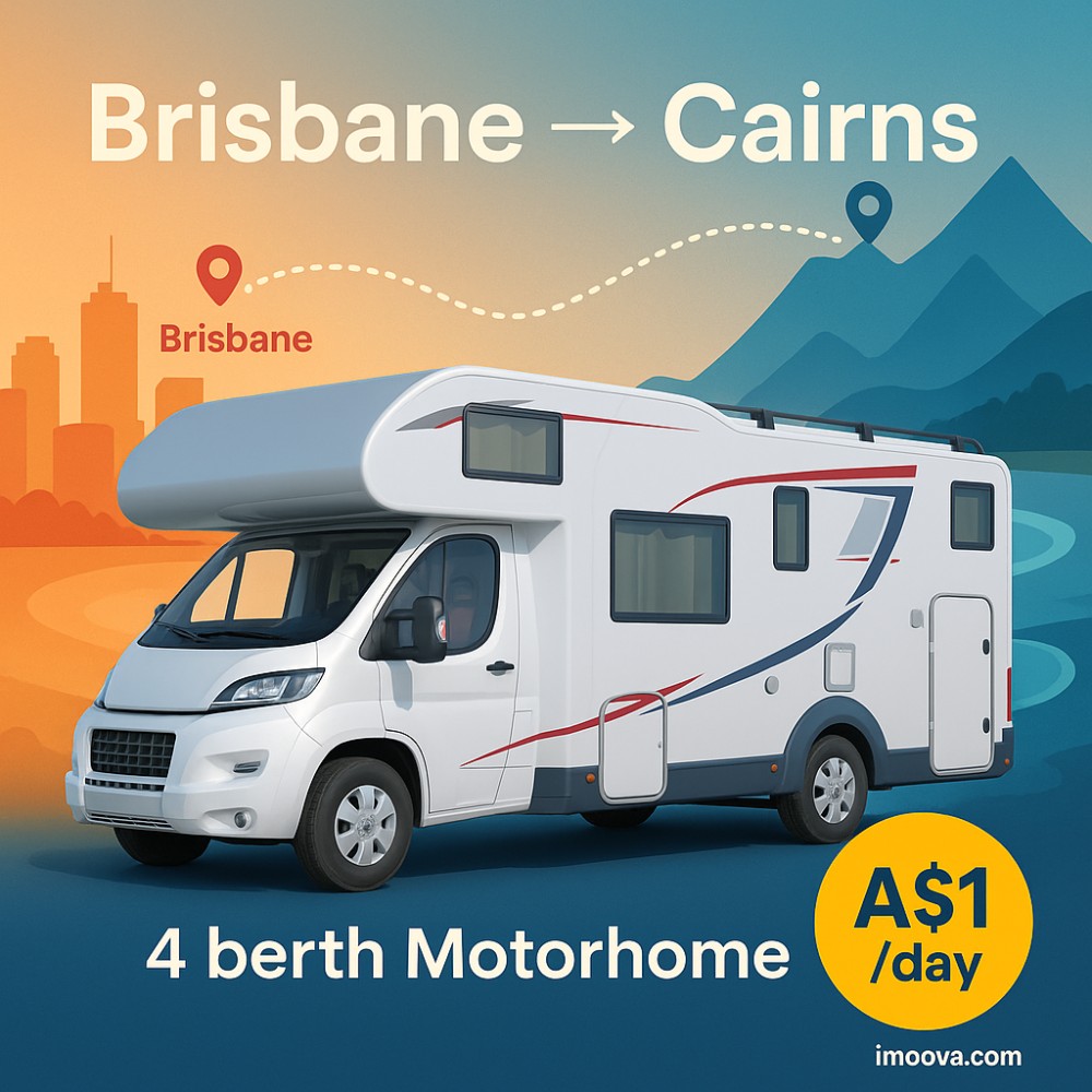 4 berth Motorhome available for relocation from Brisbane to Cairns