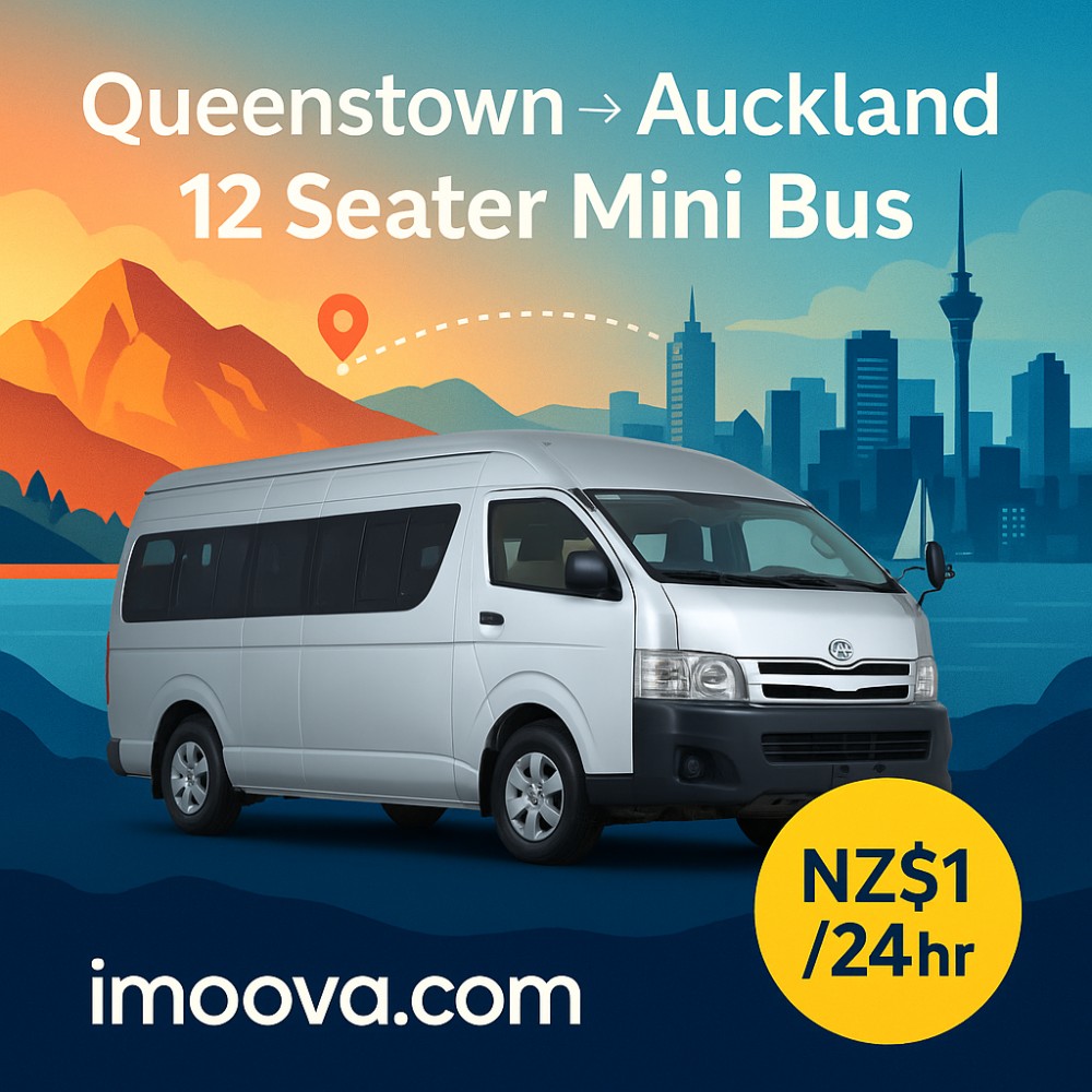12 Seater Mini Bus available for relocation from Queenstown to Auckland