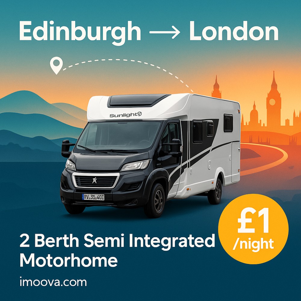 2 Berth Semi Integrated Motorhome available for relocation from Edinburgh to London