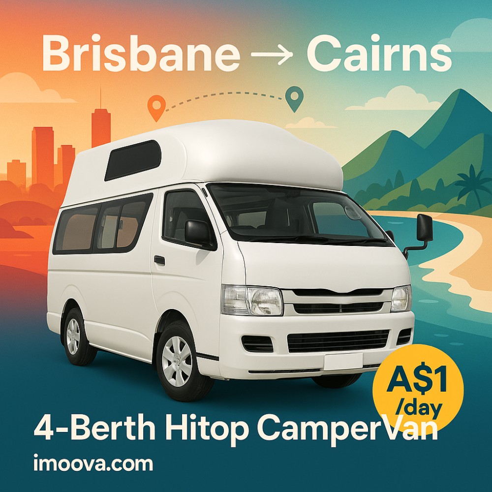 4-Berth Hitop CamperVan available for relocation from Brisbane to Cairns