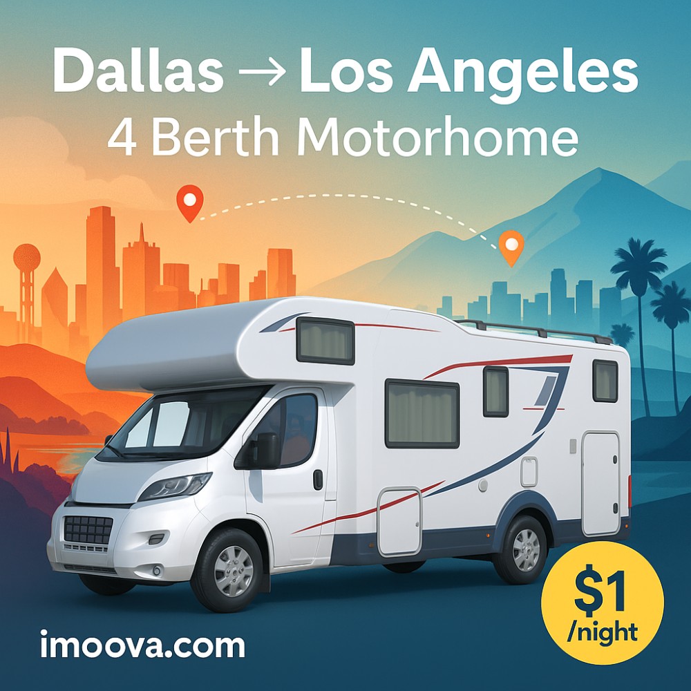 4 Berth Motorhome available for relocation from Dallas to Los Angeles