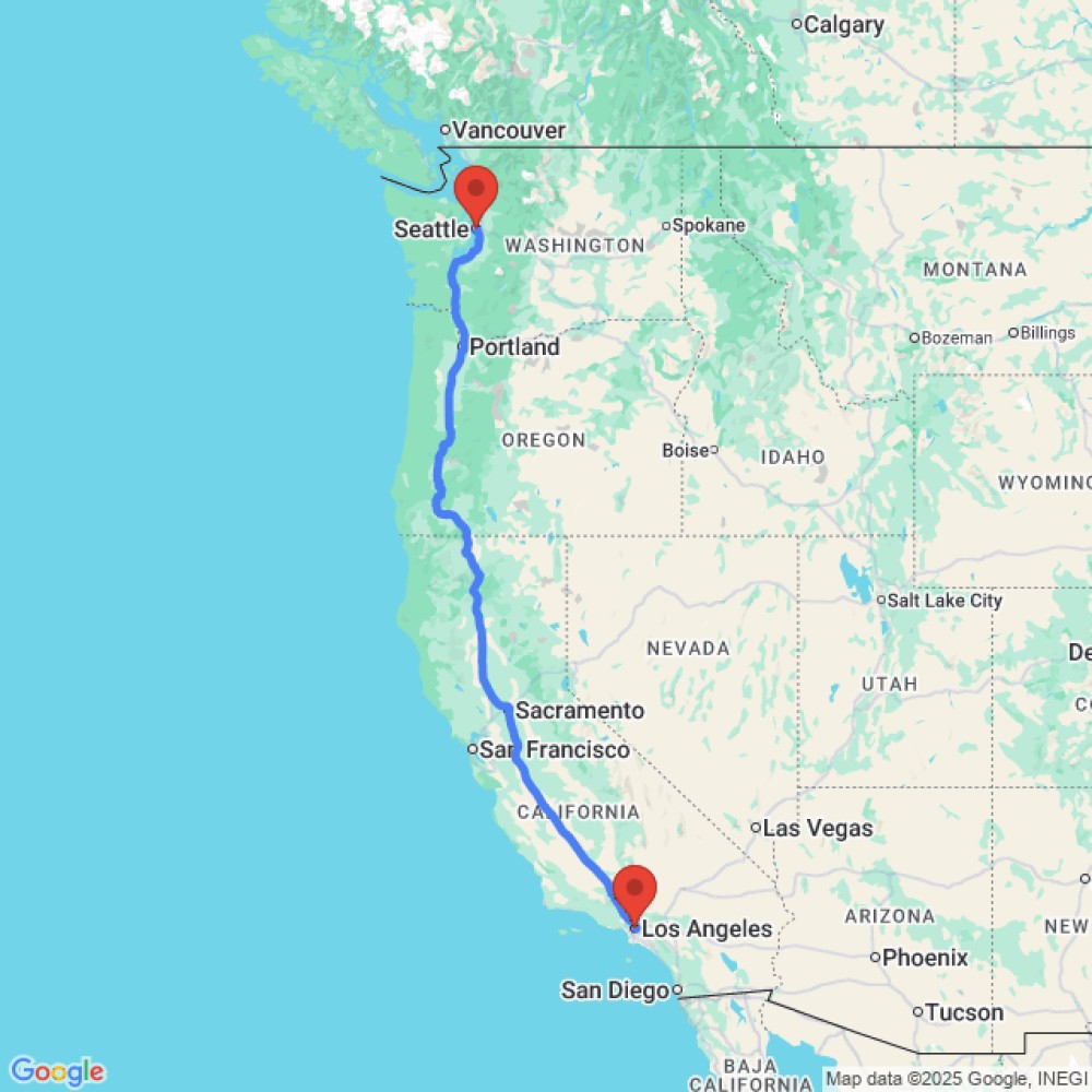 Trip between Los Angeles and Seattle