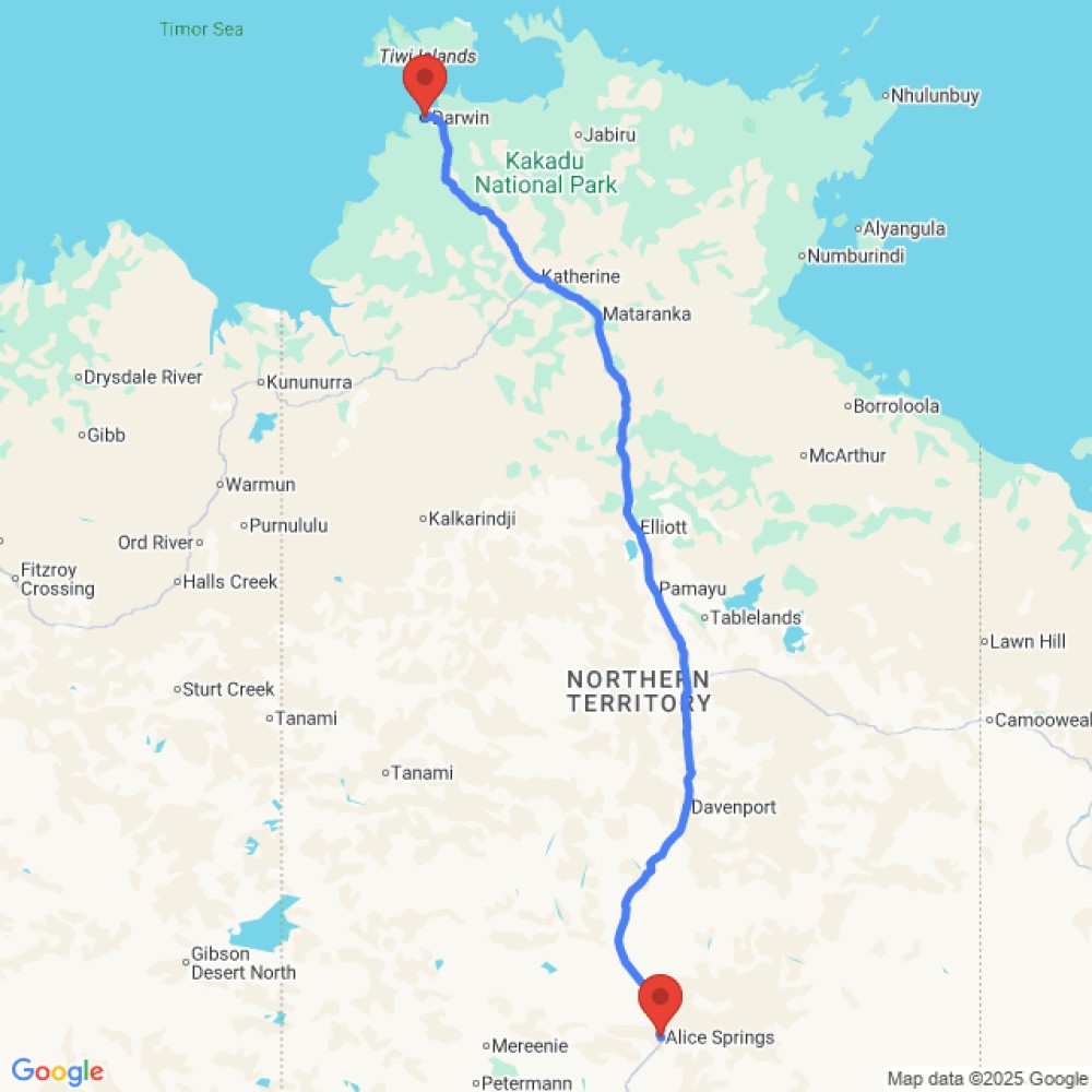 Trip between Alice Springs and Darwin