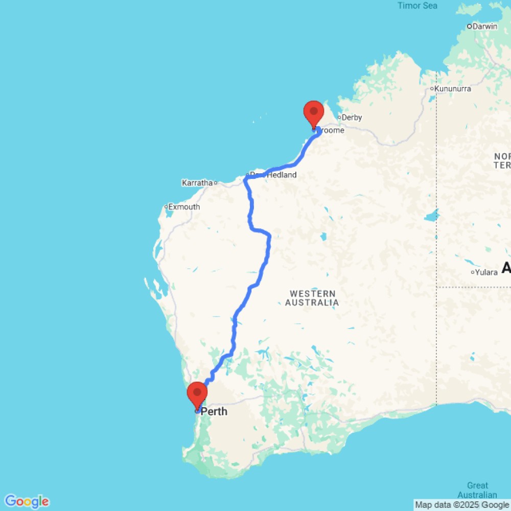 Trip between Perth and Broome