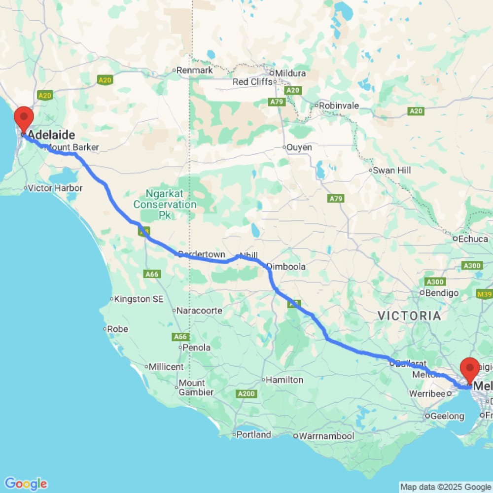 Trip between Adelaide and Melbourne
