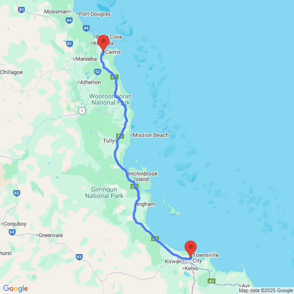 Trip between Townsville and Cairns