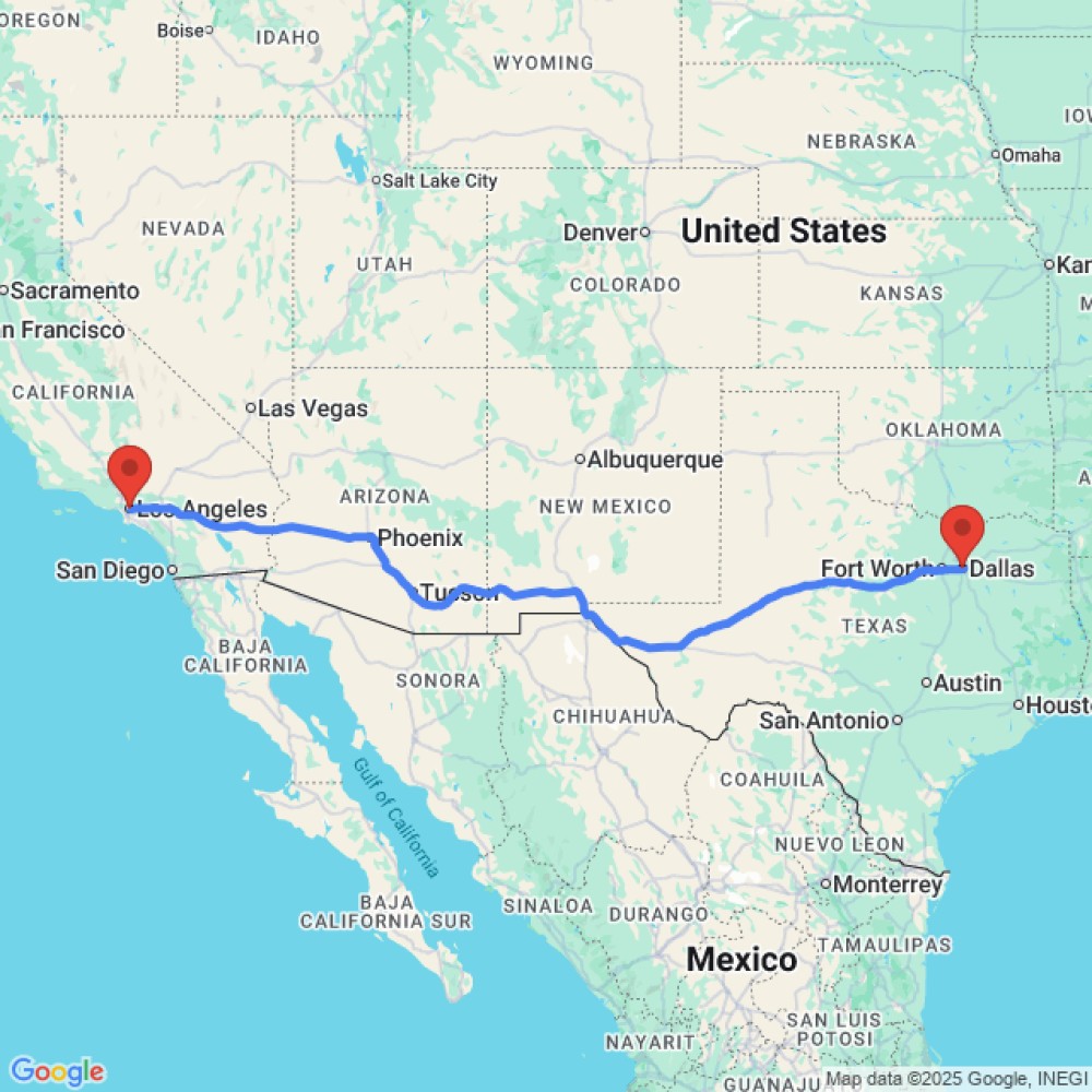 Trip between Dallas and Los Angeles