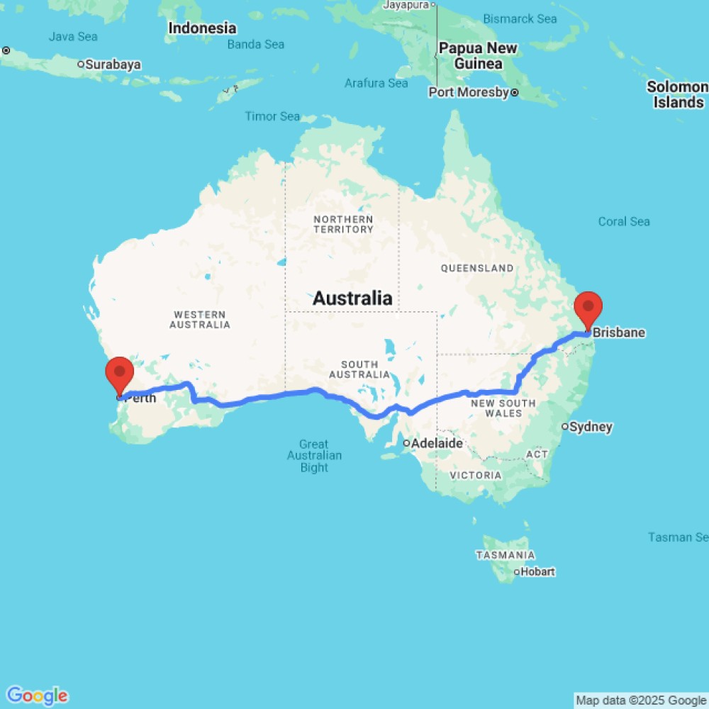 Trip between Brisbane and Perth