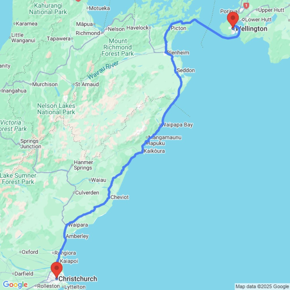 Trip between Christchurch and Wellington
